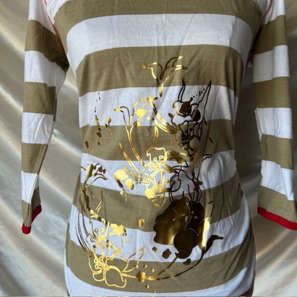 KiKit Gold and White Floral Design Top - Picture 3 of 6